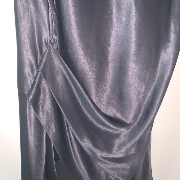 Helmut Lang charcoal satin mini dress - Picture 5 of 7